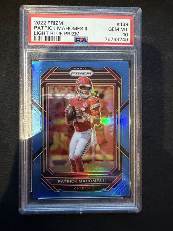 2022 Prizm Patrick Mahomes PSA 10 Light Blue Prizm