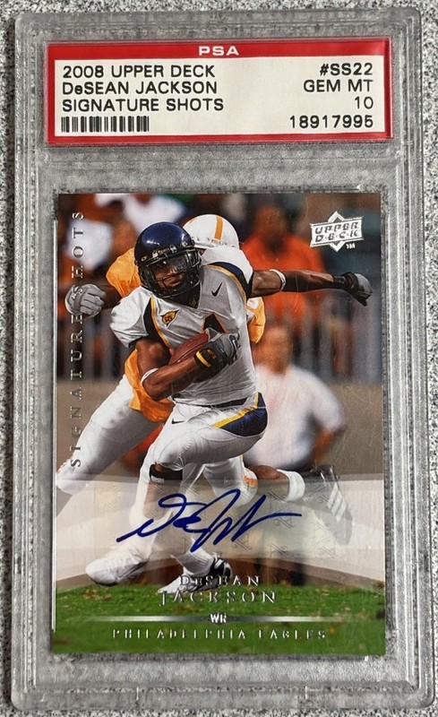 Desean Jackson 2008 UD Signature Shots RC Auto PSA 10 GEM MINT OLD LABEL POP 1