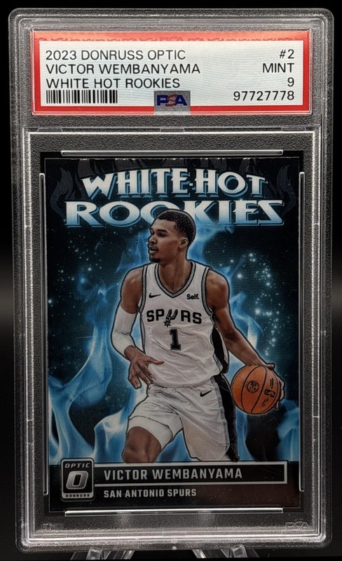 2023 Panini Donruss Optic Victor Wembanyama #2 White Hot Rookies RC PSA 9
