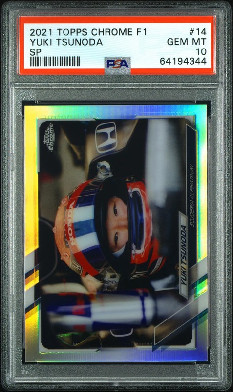 2021 Topps Chrome F1 - Yuki Tsunoda #14b SP - PSA 10 - SP - PSA 10