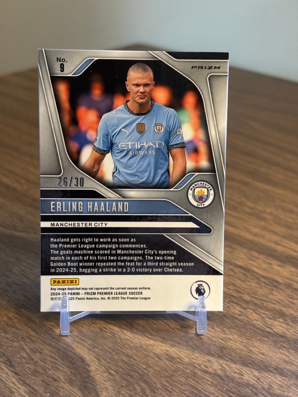Erling Haaland 2024-25 Panini Prizm Premier League EPL #9 Red Choice Prizm /30 view 2