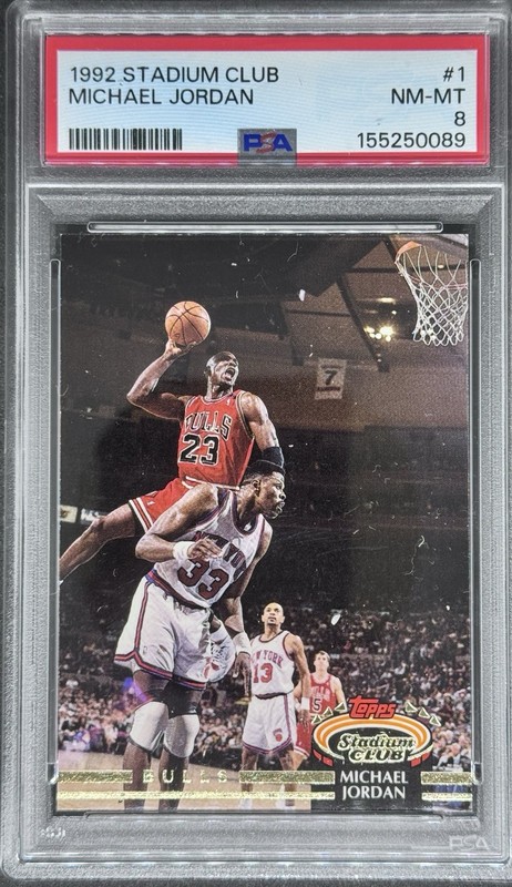 1992-93 Topps Stadium Club #1 Michael Jordan PSA 8