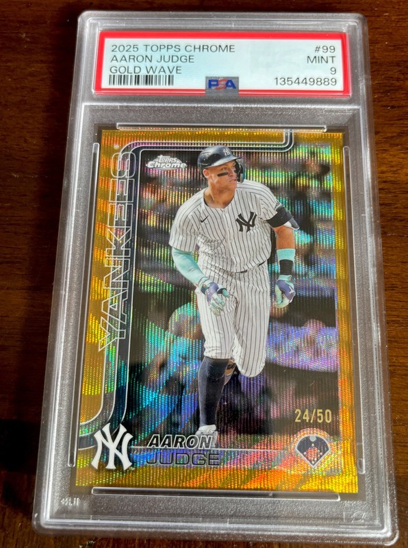 2025 Topps Chrome Aaron Judge Gold Wave #24/50 PSA 9 YANKEES