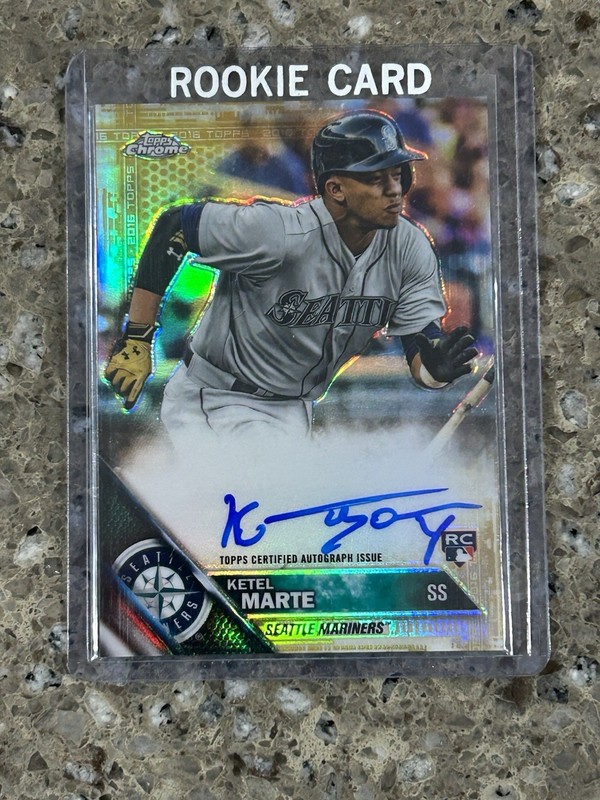 2016 Topps Chrome Gold Refractor Ketel Marte Rookie Auto /50 Invest!