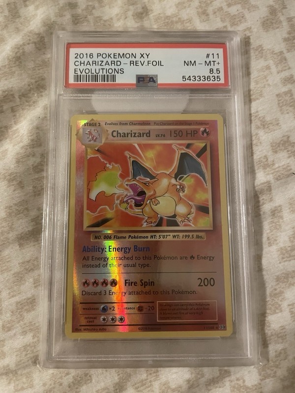Pokémon Charizard 11/108 Evolutions Reverse Holo PSA 8.5 2016 Graded Card