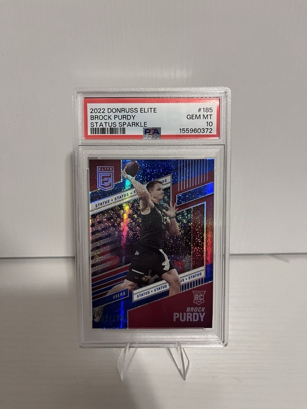 2022 Donruss Elite Brock Purdy RC Status Sparkle /275 PSA 10 GEM!! LOW POP