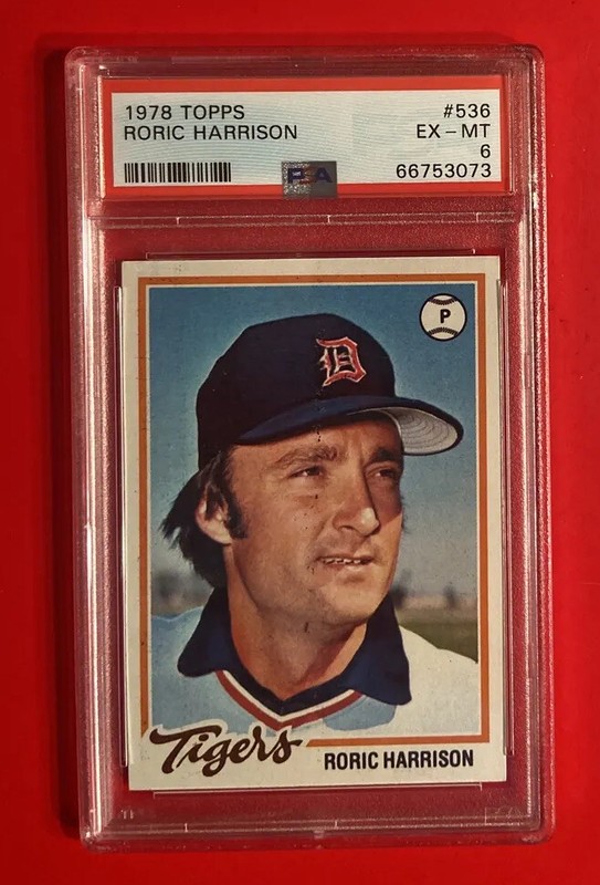 1978 TOPPS Roric Harrison #536 Graded Baseball Card PSA 6 Detroit Tigers Vintage