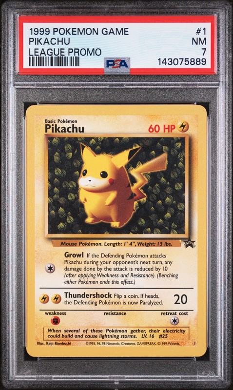Pikachu 1 League Promo Pokemon PSA 7