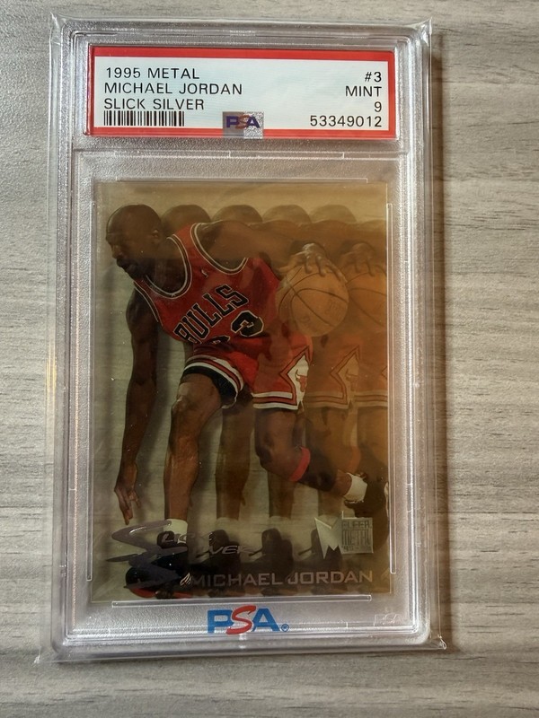1995-96 Fleer Metal Michael Jordan Slick Silver #3 Chicago Bulls PSA 9 Mint