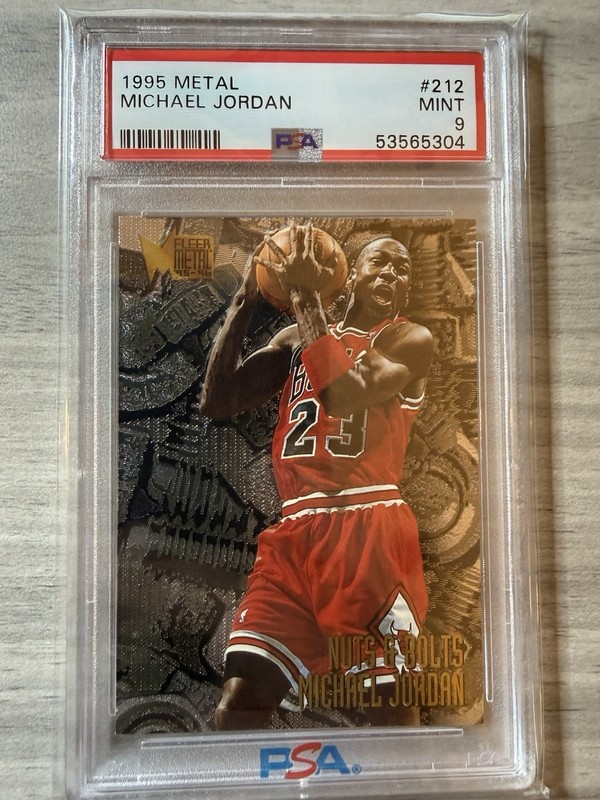 1995-96 Fleer Metal Nuts & Bolts Michael Jordan #212 PSA 9 Mint