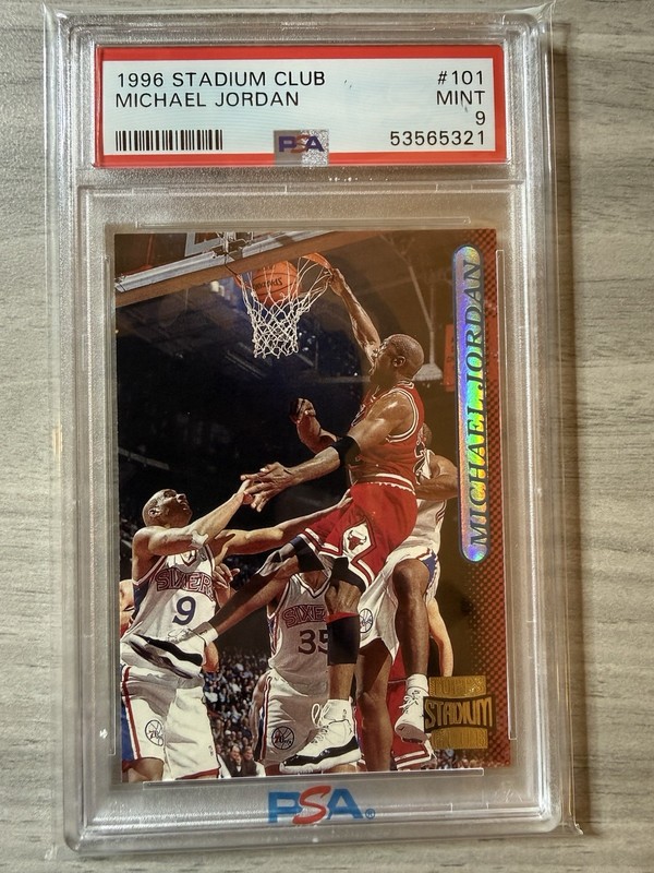 Michael Jordan 1996-97 Topps Stadium Club PSA 9 #101 Chicago Bulls