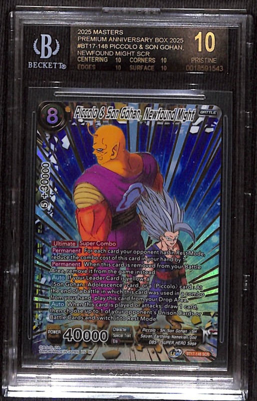 BGS Black Label Pristine 10 Piccolo & Son Gohan Newfound Might BT17-148 SCR