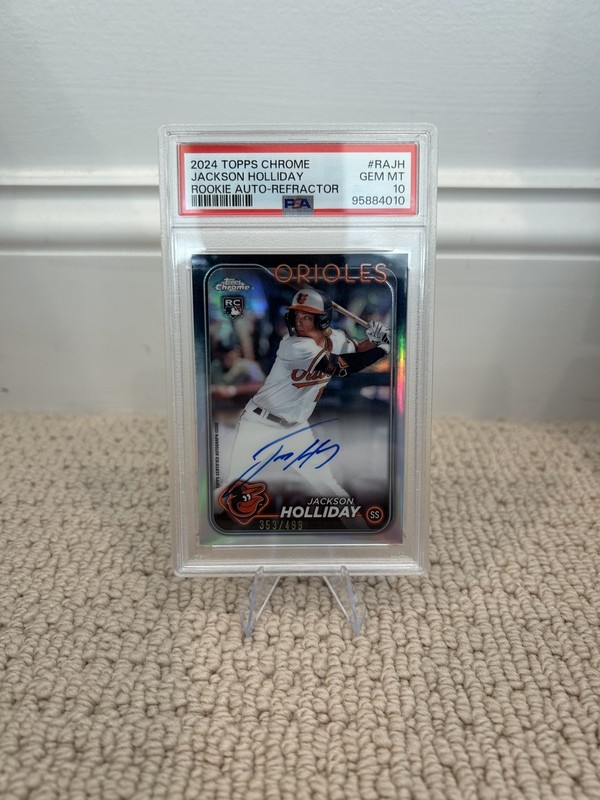2024 Topps Chrome Jackson Holliday Rookie Autograph Refractor /499 PSA 10 RC