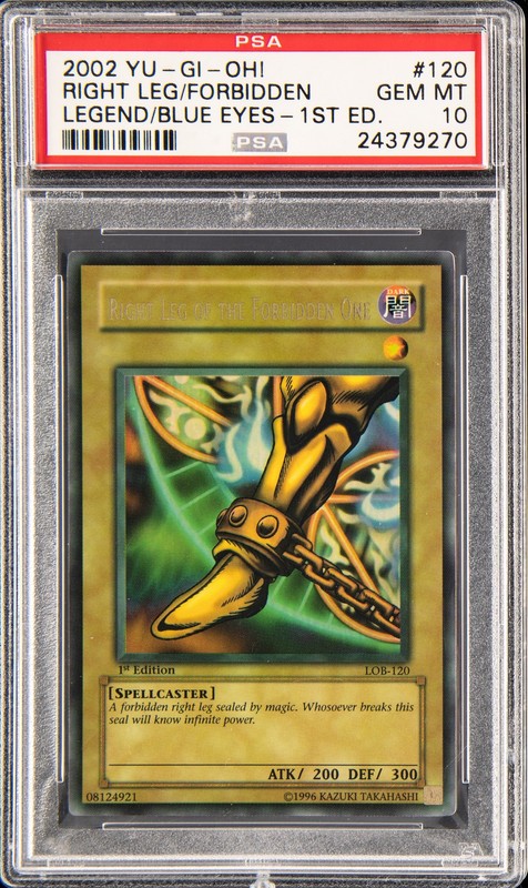 Right Leg Of The Forbidden One LOB-120 WAVY 1st Edition Yugioh PSA 10 *270