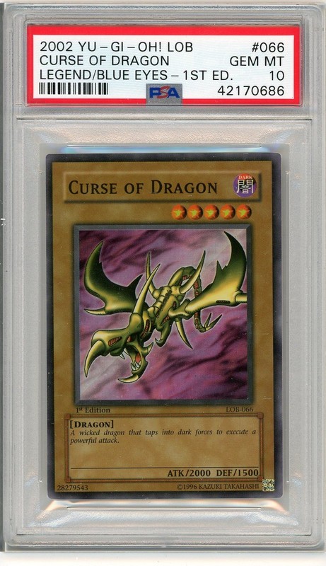 Curse Of Dragon LOB-066 Super Rare Wavy 1st Edition Yugioh PSA 10 *686