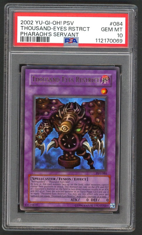 Yu-Gi-Oh Card - PSA 10 Thousand-Eyes Restrict PSV-084 - Pharaoh's Servant GEM MT