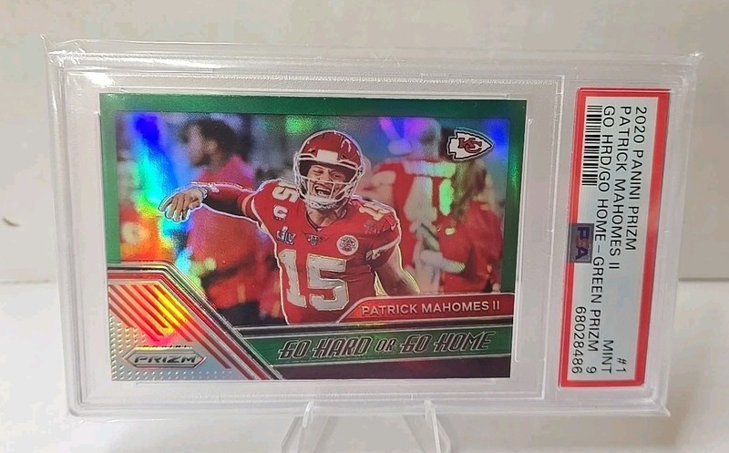 2020 Prizm Patrick Mahomes II #1 Go Hard or Home Prizms Green PSA 9 KC CHIEFS 