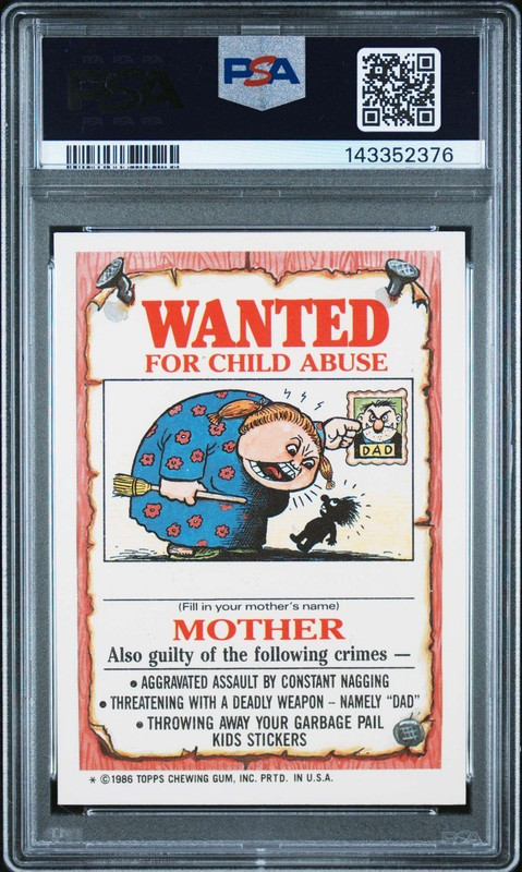 1986 GARBAGE PAIL KIDS STICKERS #119a NED HEAD Graded PSA 9 *MINT * view 2