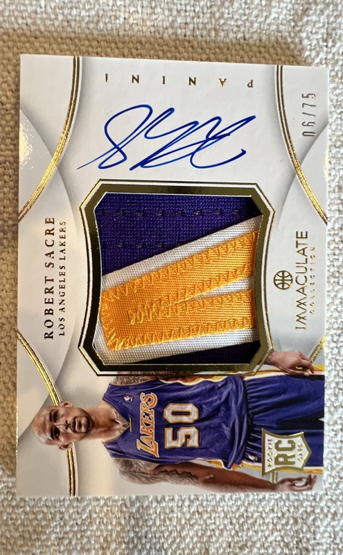 2012 Panini Immaculate Collection -Premium Patches auto Robert Sacre #PP-SA /75