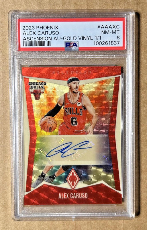 2023-24 Panini Phoenix Ascension ALEX CARUSO #AA-AXC AUTO 1/1 Gold Vinyl PSA 8