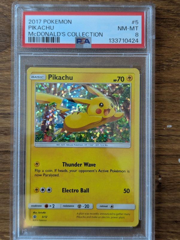 2017 Pokemon Mcdonald's Collection PSA 8 Pikachu #5 Confetti Holo LOW POP