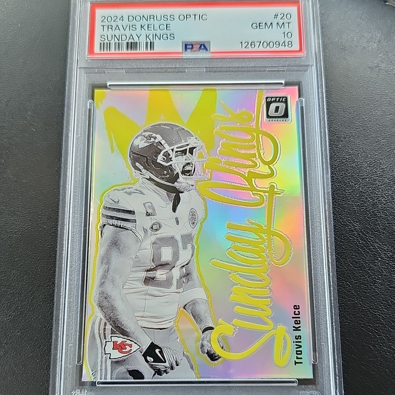 Panini Donruss Optic 2024 Sunday Kings Travis Kelce #20 PSA 10 Chiefs