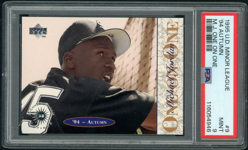 1995 Upper Deck Minor League MICHAEL JORDAN M.J. One on One #9 '94 Autumn PSA 9