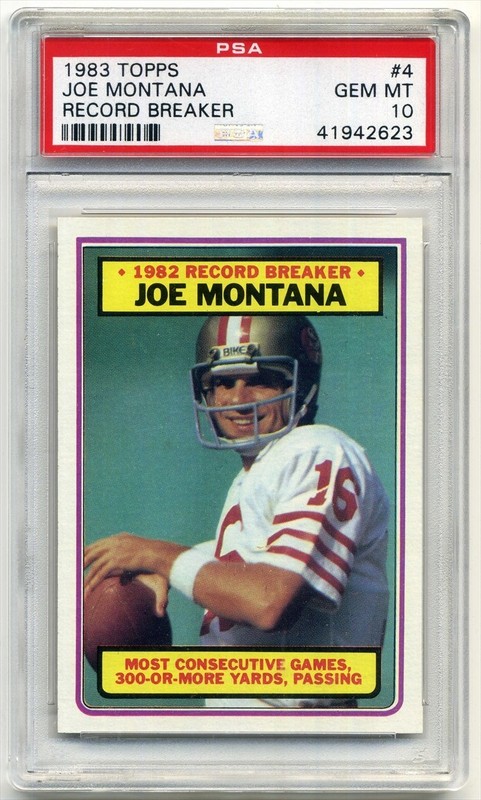 1983 Topps #4 Joe Montana Record Breaker PSA 10 Gem Mint San Francisco 49ers