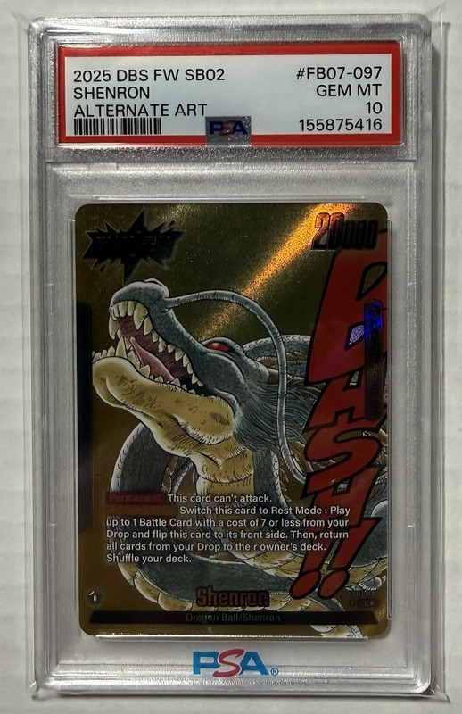 2025 Dragon Ball Z Shenron Leader Alternate Art Manga Booster 02 FB07-097 PSA 10