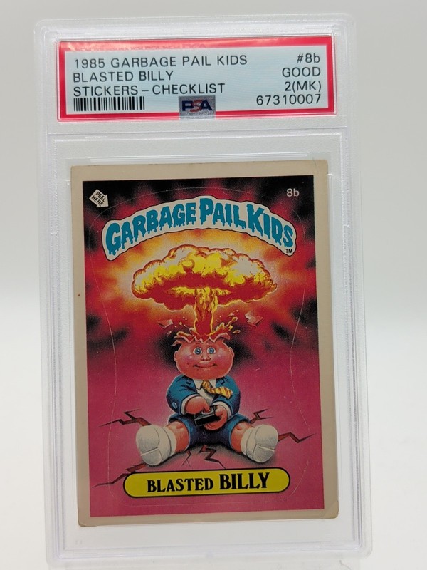 Original 1985 GPK Garbage Pail Kids 1B Blasted Billy Sticker Checklist PSA 2