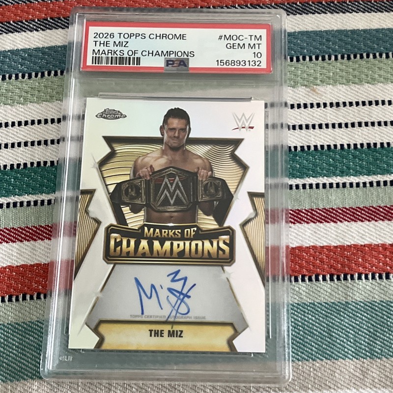 2026 Topps Chrome WWE #MOC-TM The Miz Marks of Champions Auto SP Psa 10 Gem Mint