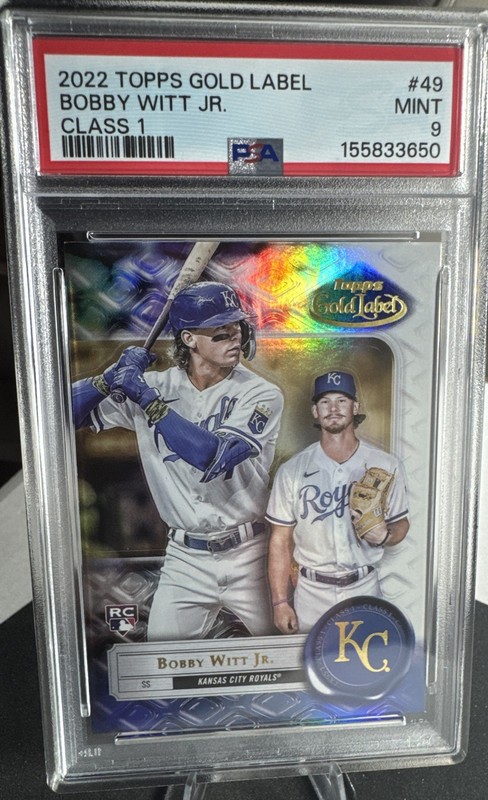 2022 Topps Gold Label Bobby Witt Jr. Class 1 RC PSA 9 Royals AP6