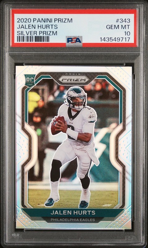 PSA 10 2020 Panini Prizm Jalen Hurts Silver Rookie RC #343