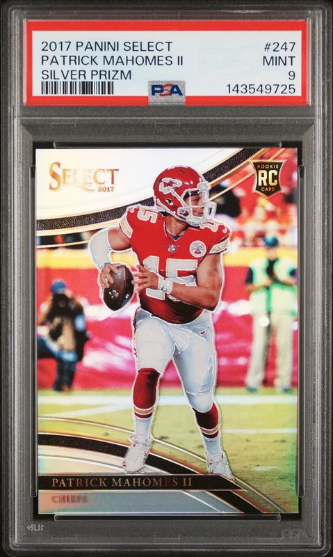 PSA 9 2017 Panini Select Patrick Mahomes II Silver Prizm Field Level Rookie #247