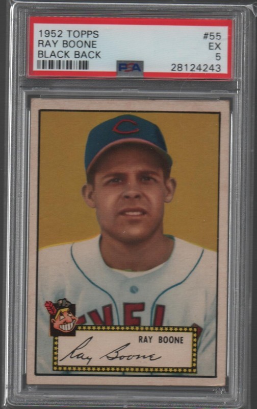 RAY BOONE ~ 1952 Topps #55 Black Back Cleveland Indians ~ PSA 5 ~ BEST PRICE!
