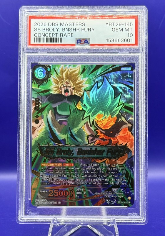 SS Broly Banisher Fury BT29-145 CR Concept Rare Fearsome Rivals PSA 10 *Read*