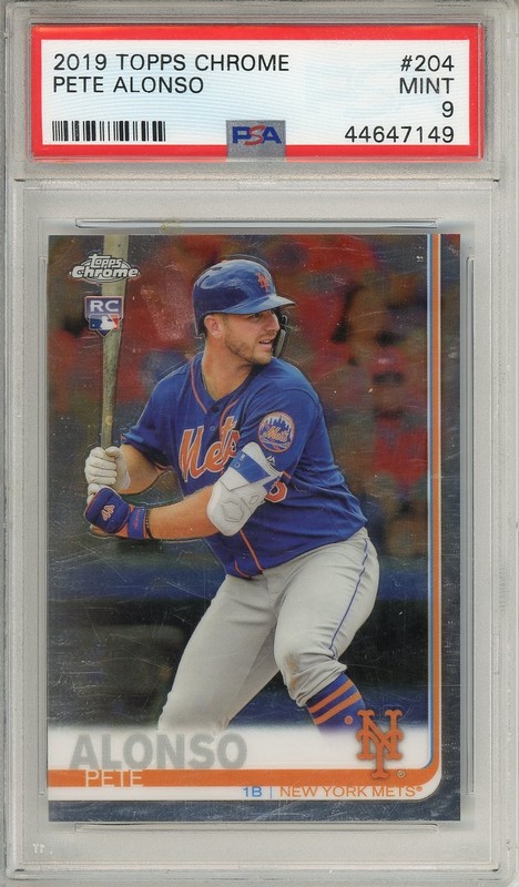 2019 Topps Chrome Pete Alonso Rookie #204 PSA 9