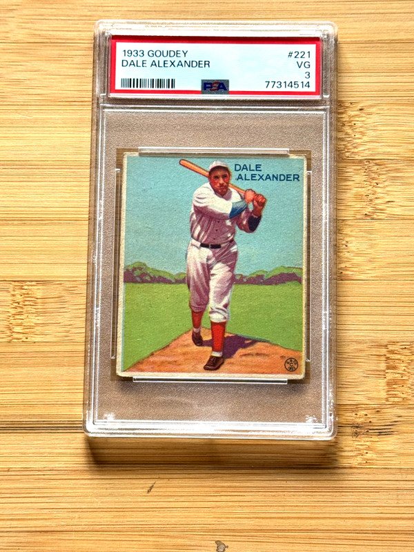 1933 GOUDEY #221 DALE ALEXANDER PSA 3