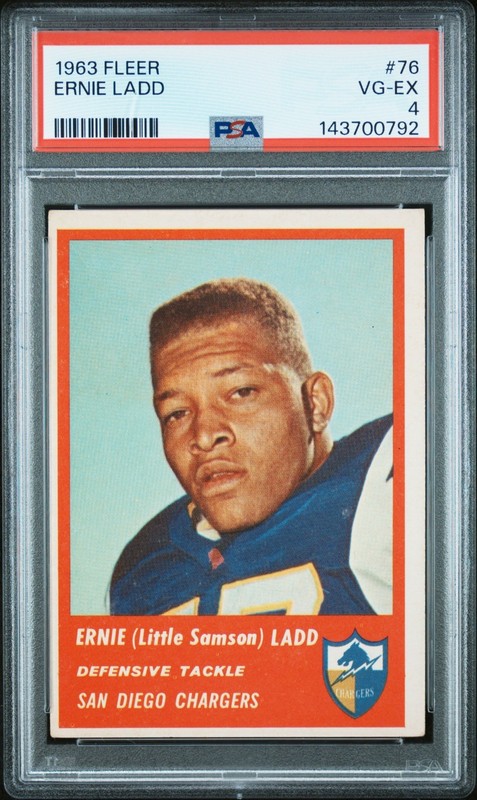 1963 Fleer #76 Ernie Ladd PSA 4 🔥 Great Eye Appeal Vintage Football w/ Stripe
