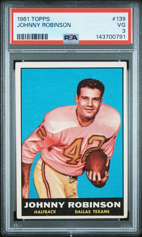 1961 Topps Johnny Robinson #139 PSA 3 🔥 Vintage Football HOF