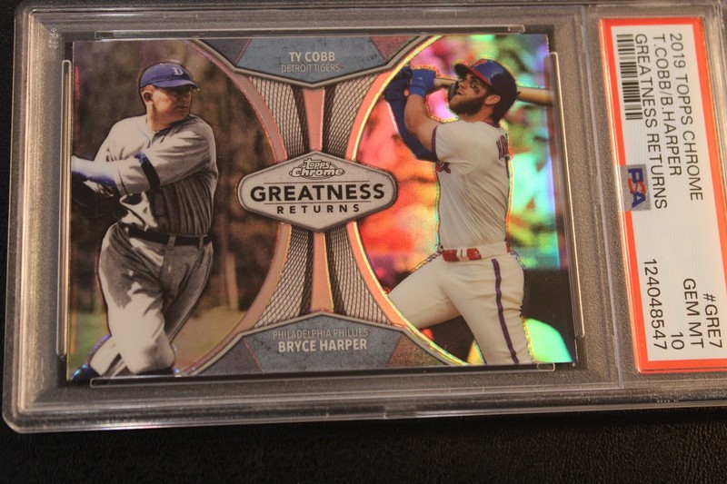 2019 Topps Chrome - Greatness Returns - T. Cobb - B. Harper - PSA GEM MINT 10
