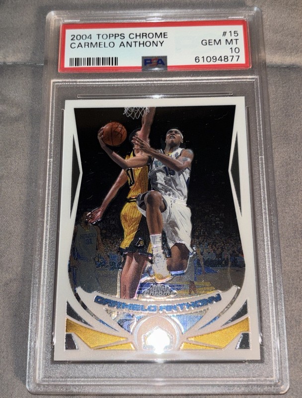 2004 Topps Chrome Carmelo Anthony Refractor #15 PSA 10 Denver Nuggets