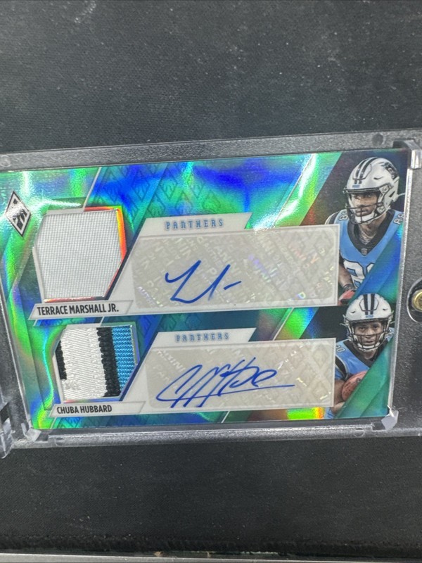 2021 Terrace marshall Jr/Chuba Hubbard Dual Patch Phoenix Auto /25 Panthers 