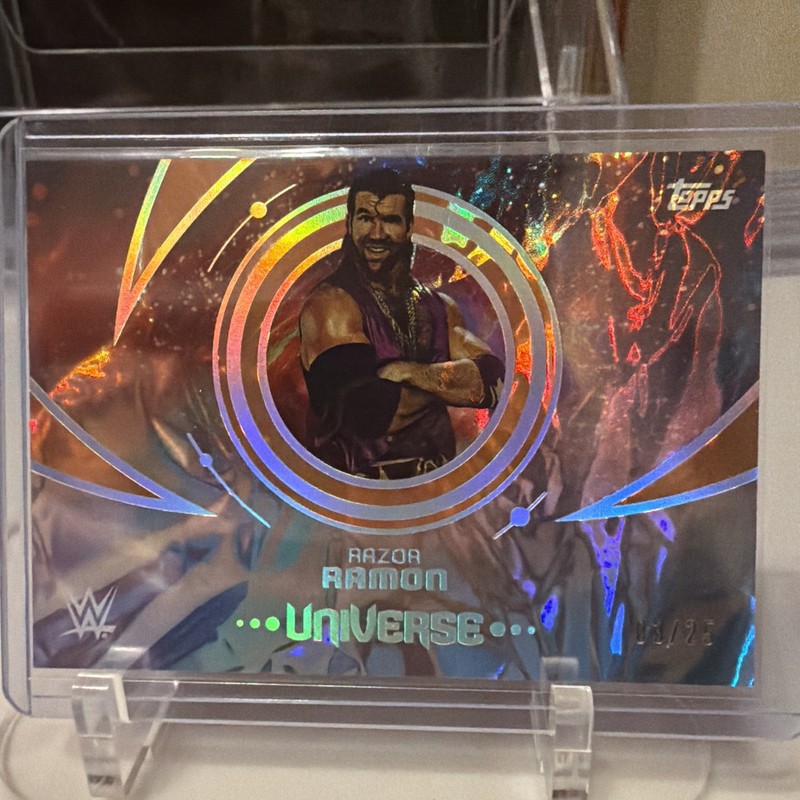 2025 Topps Universe WWE Razor Ramon ORANGE Warp 3/25 #155