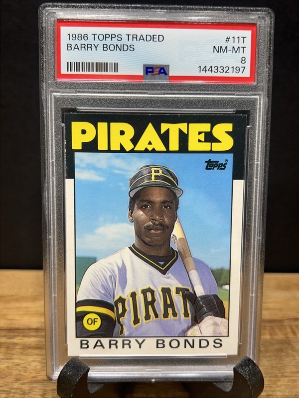 Barry Bonds PSA 8 NM-MT Topps Traded  11-T Rookie Pirates.
