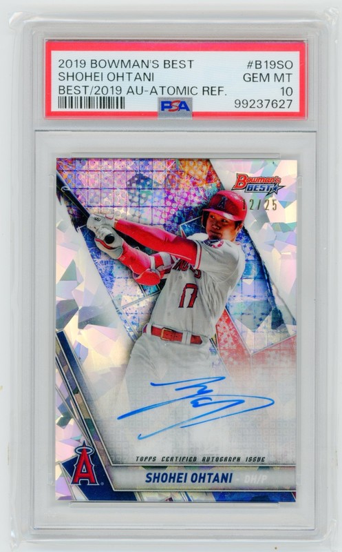 2019 Bowman's Best Shohei Ohtani Atomic Refractor Best of 2019 Auto 12/25 PSA 10