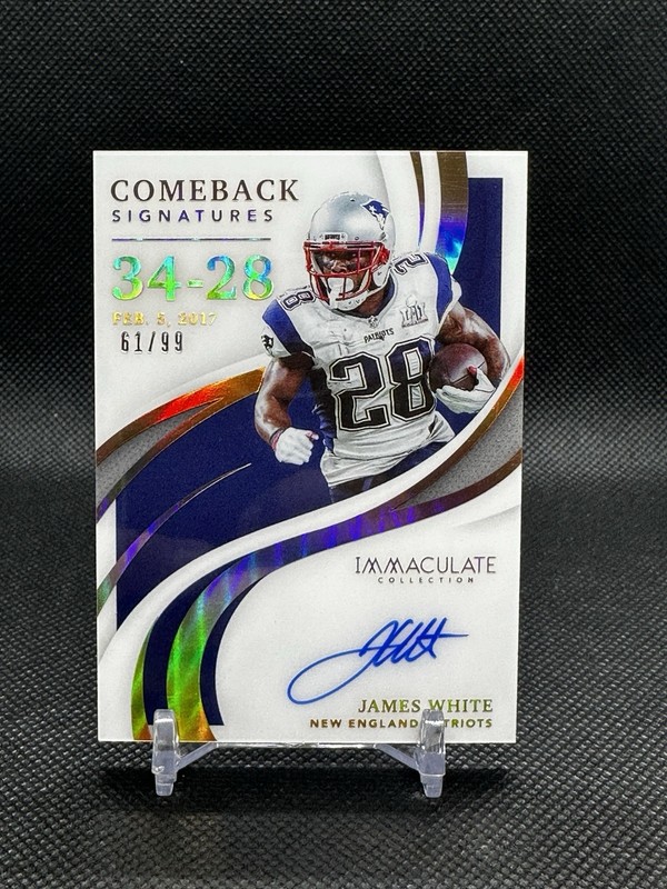 2021 Panini Immaculate /99 Comeback Auto James White Patriots Super Bowl 51