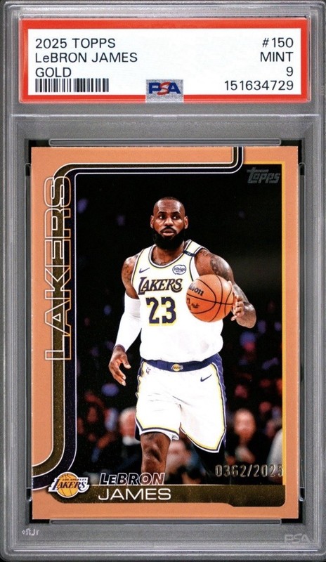 LeBron James 2025-26 Topps Gold 0362/2025 PSA 9 MINT