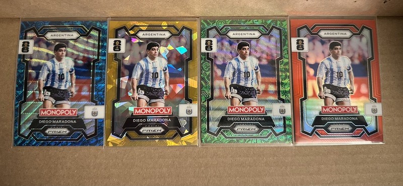 Panini Prizm Monopoly FIFA World Cup Lot Diego MARADONA Blue Green Red Gold Ice!