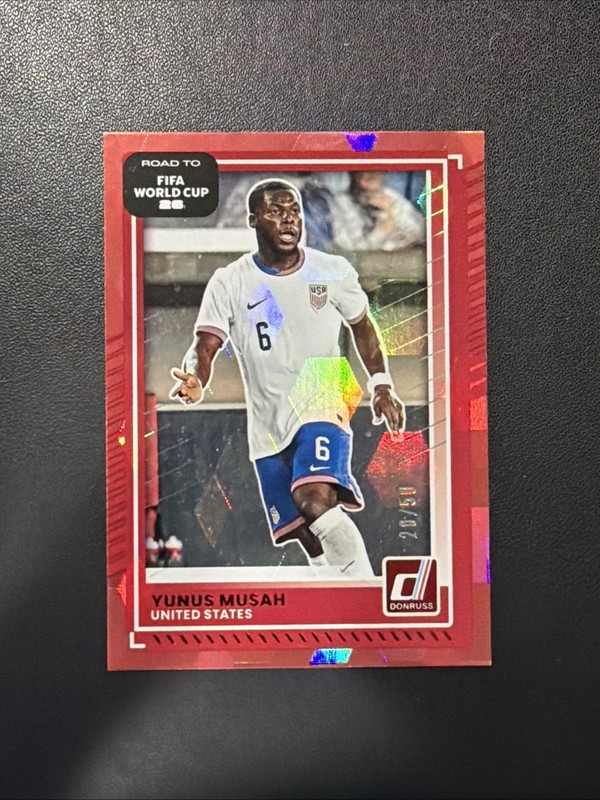 2025-26 Donruss Road To FIFA World Cup Yunus Musah Red Cubic Parallel /50 USMNT